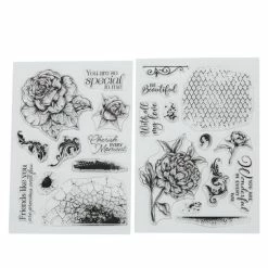 Crafter's Companion Statement Floral Collage Image & Background Stamps