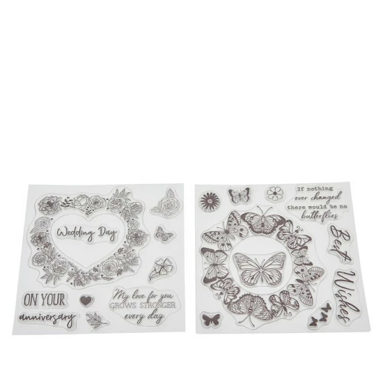 Crafter's Companion Rose And Butterflies Aperture Stamps 1 Crafter's Companion Rose And Butterflies Aperture Stamps
