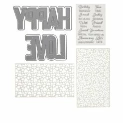 Crafter's Companion Shaped Word Dies, Stencils And Stamps Set