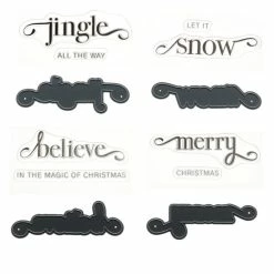 Crafter's Companion Christmas Fancy Sentiment Stamp And Die Set