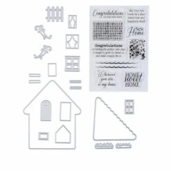 Crafter's Companion Happy Home Shaped Card Stamp And Die Set