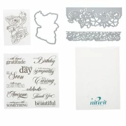 Crafter's Companion Nitwit Kindly Thoughts Stamps, Dies And Embossing Set