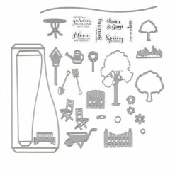 Crafter's Companion Spring Garden 3D Scene Builder Stamp & Die Set